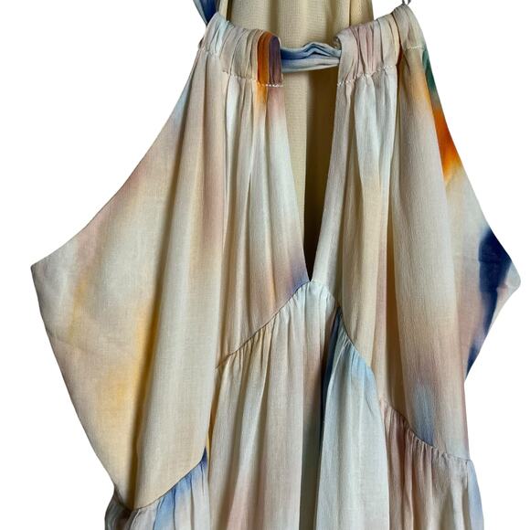 Joie Marcy Cream Tie Dye Printed Keyhole Sleeveless Halter Midi Dress Size XS - Picture 9 of 15